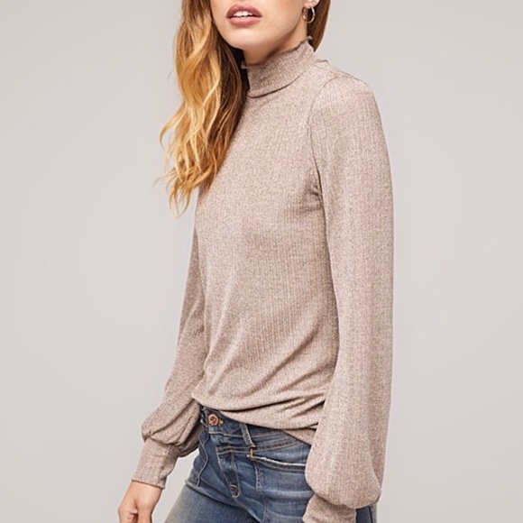 Boho metallic rose turtleneck NWOT (Size Small) - Picture 3 of 3